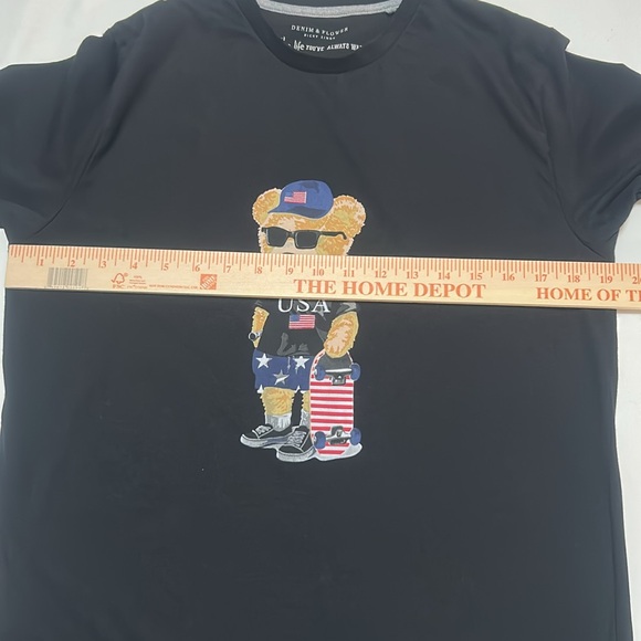 Denim&Flower Ricky Singh Unisex Black T-Shirt with Bear Graphic M like new - Picture 4 of 6